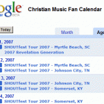 Update – Christian Music Fan Calendar