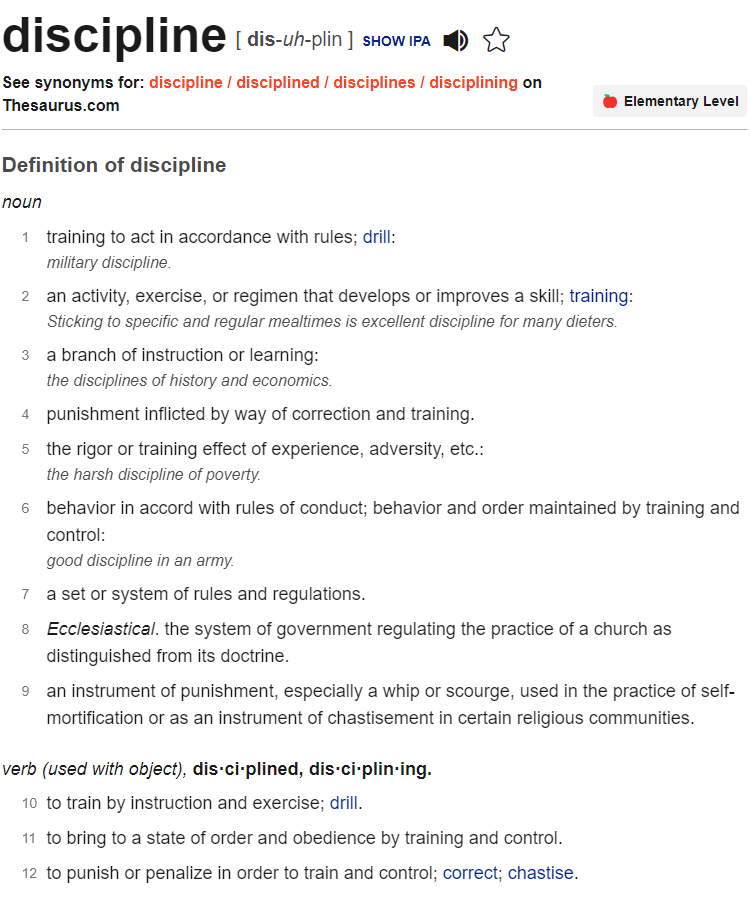 Definition of Discipline